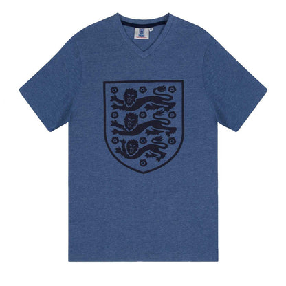 Apres Navy Marl - Back - England Mens Short Pyjama Set