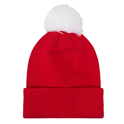 Red - Back - Fan Originals Manchester Crest Bobble Beanie