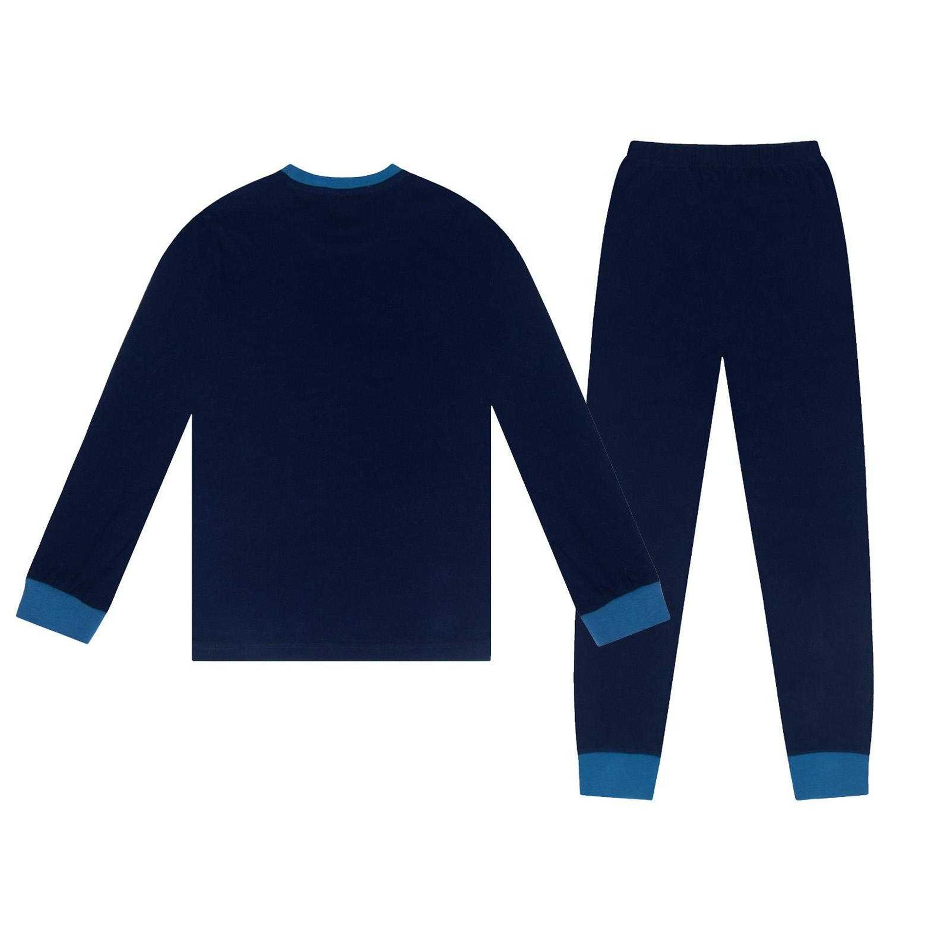 Navy Blue - Back - Scottish FA Boys Sublimation Long Pyjama Set