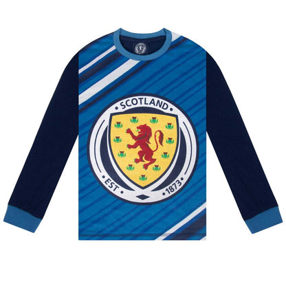 Navy Blue - Side - Scottish FA Boys Sublimation Long Pyjama Set