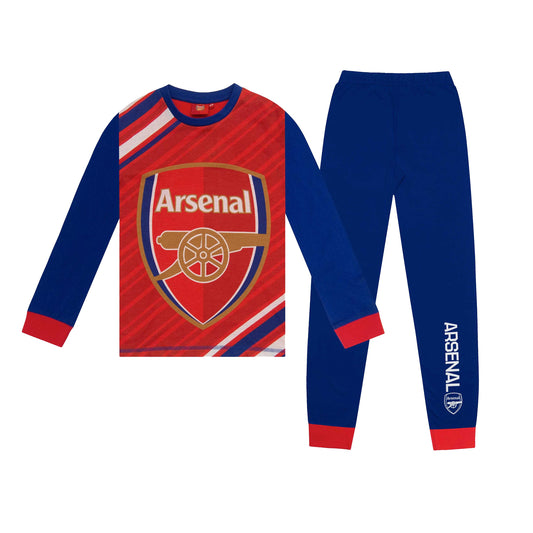 Red-Navy - Front - Arsenal FC Boys Sublimated Long Pyjama Set
