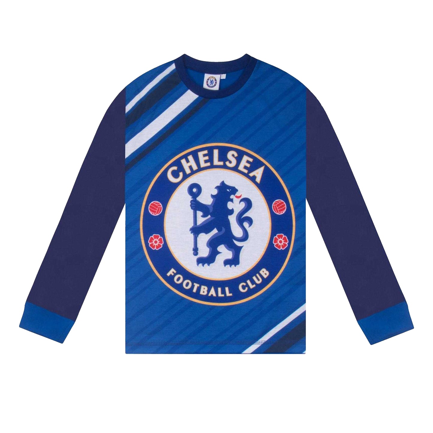 Royal Blue - Back - Chelsea FC Boys Sublimated Long Pyjama Set