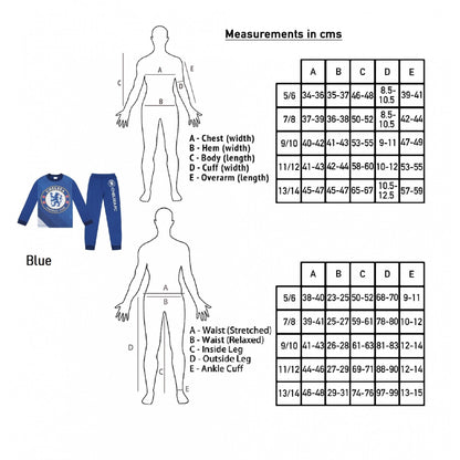 Royal Blue - Close up - Chelsea FC Boys Sublimated Long Pyjama Set