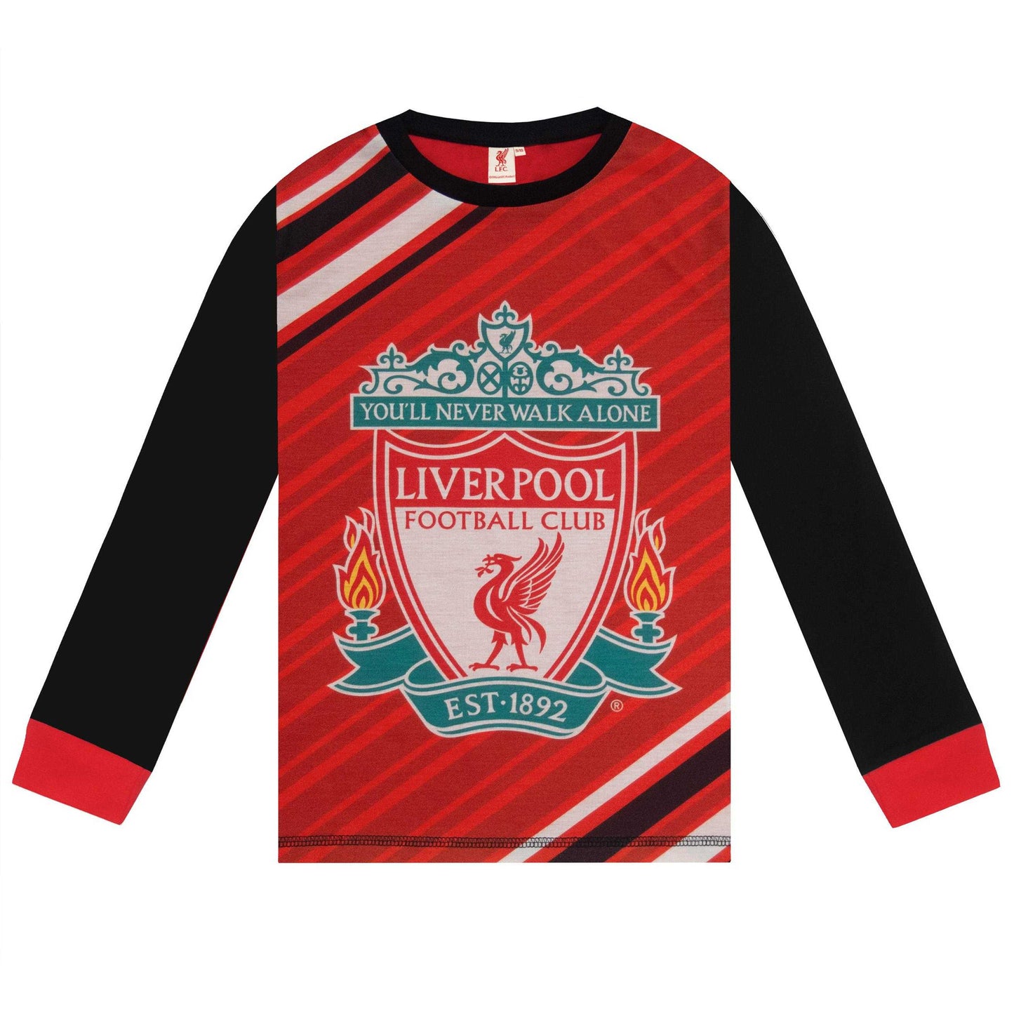 Red-Black - Back - Liverpool FC Boys Sublimated Long Pyjama Set