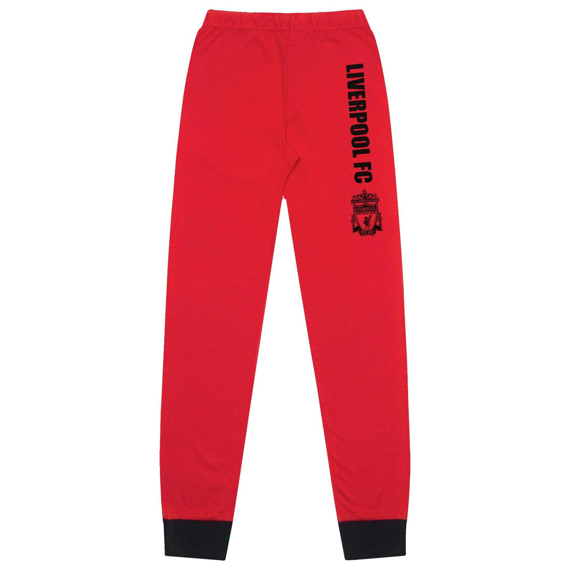 Red-Black - Side - Liverpool FC Boys Crest Long Pyjama Set