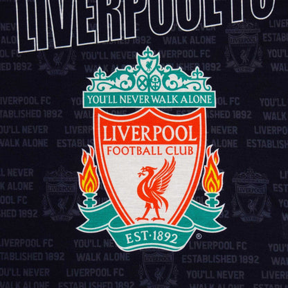 Red-Black - Pack Shot - Liverpool FC Boys Crest Long Pyjama Set