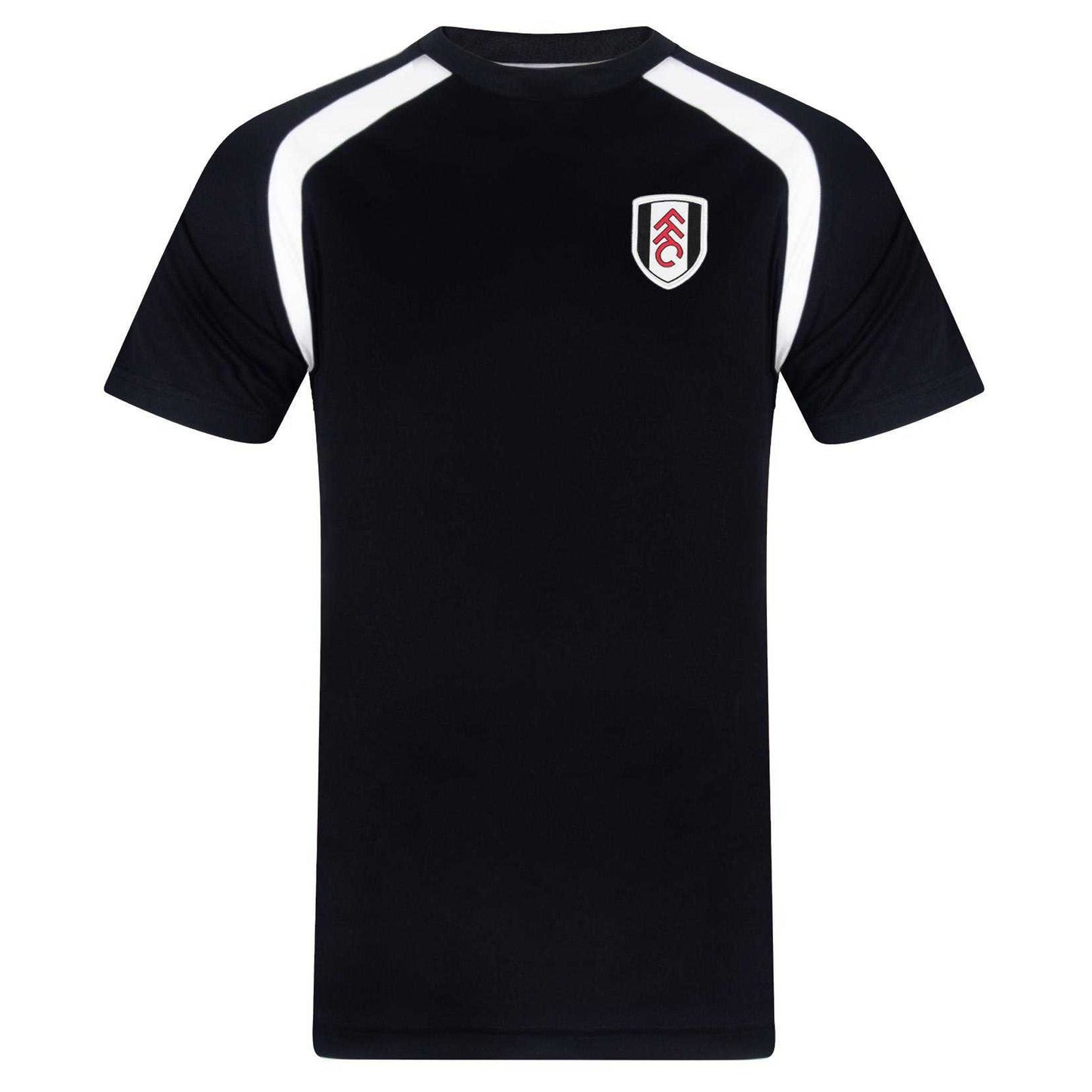 Black - Front - Fulham FC Mens Polyester T-Shirt