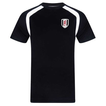 Black - Front - Fulham FC Mens Polyester T-Shirt