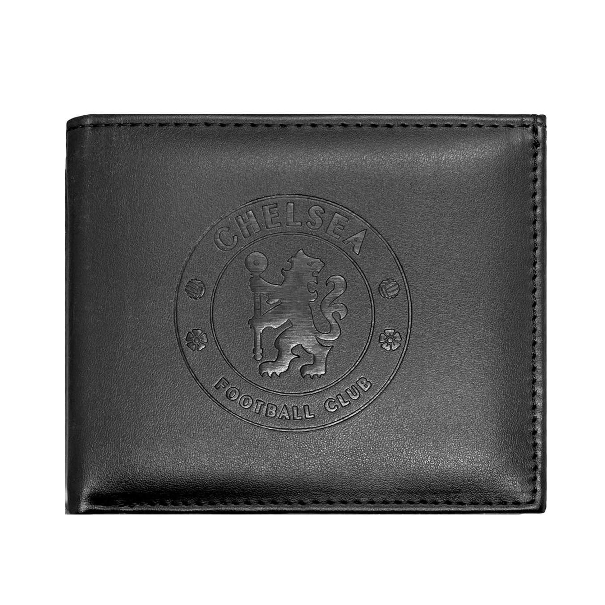 Black - Front - Chelsea FC Crest Embossed Wallet