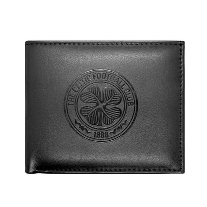 Black - Front - Celtic FC Crest Embossed Wallet