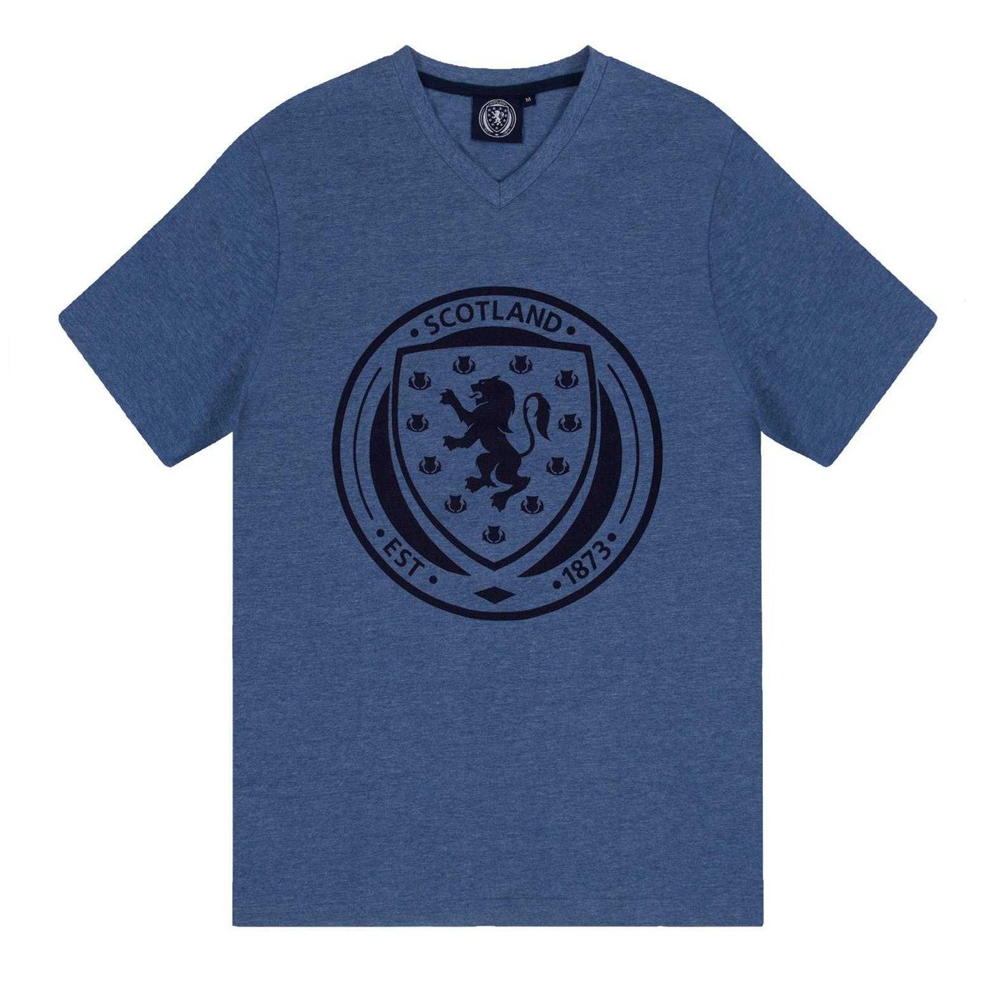 Navy Marl - Back - Scotland FA Mens Short Pyjama Set
