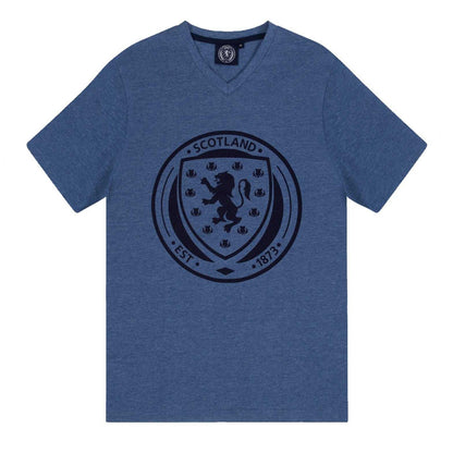 Navy Marl - Back - Scotland FA Mens Short Pyjama Set