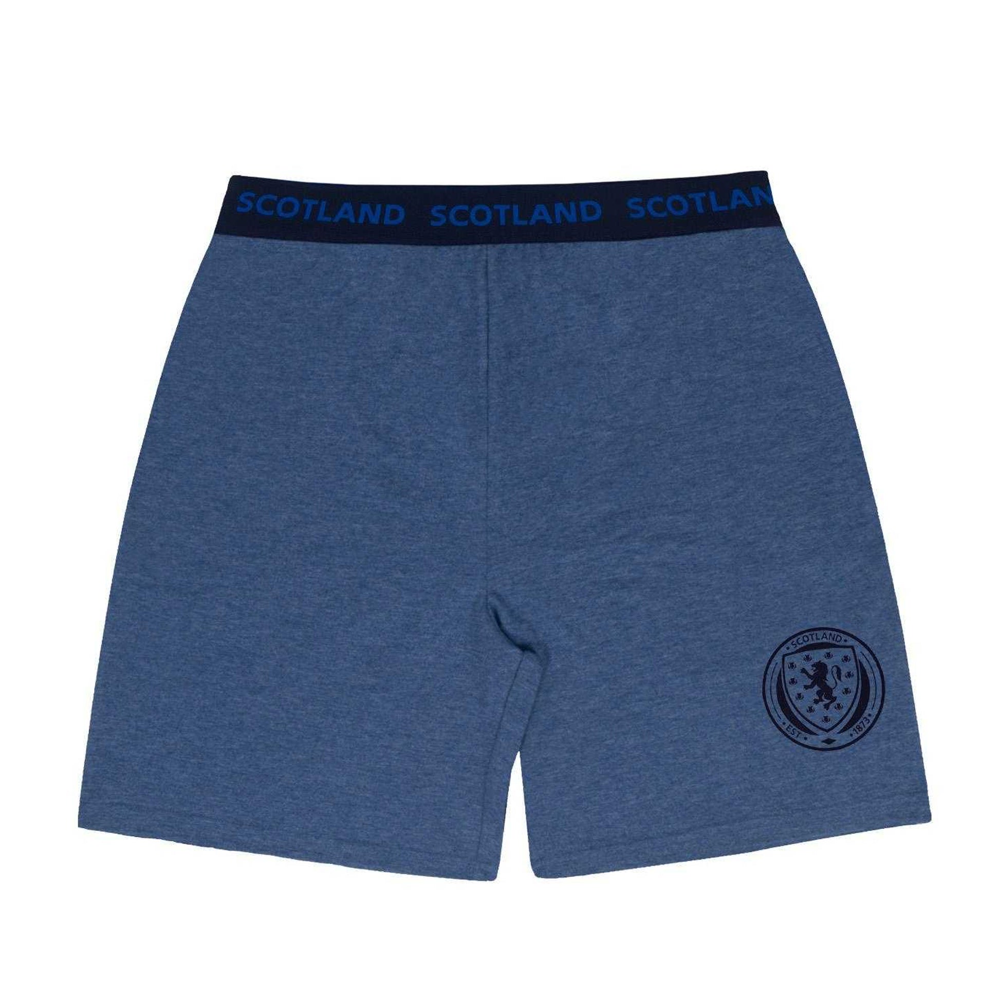 Navy Marl - Side - Scotland FA Mens Short Pyjama Set