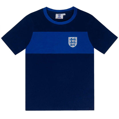 Navy Blue - Back - England Mens Premium Long Pyjama Set