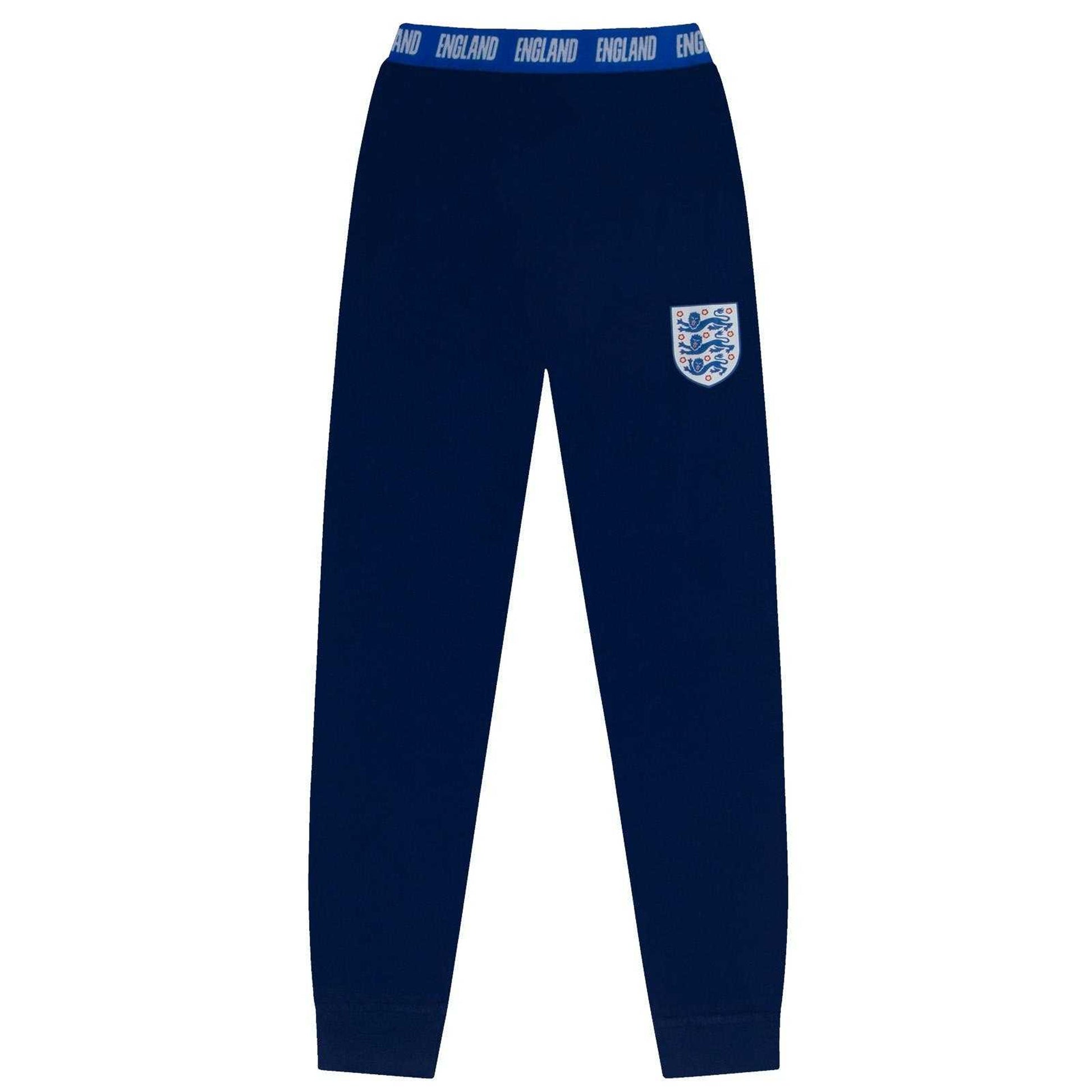 Navy Blue - Side - England Mens Premium Long Pyjama Set