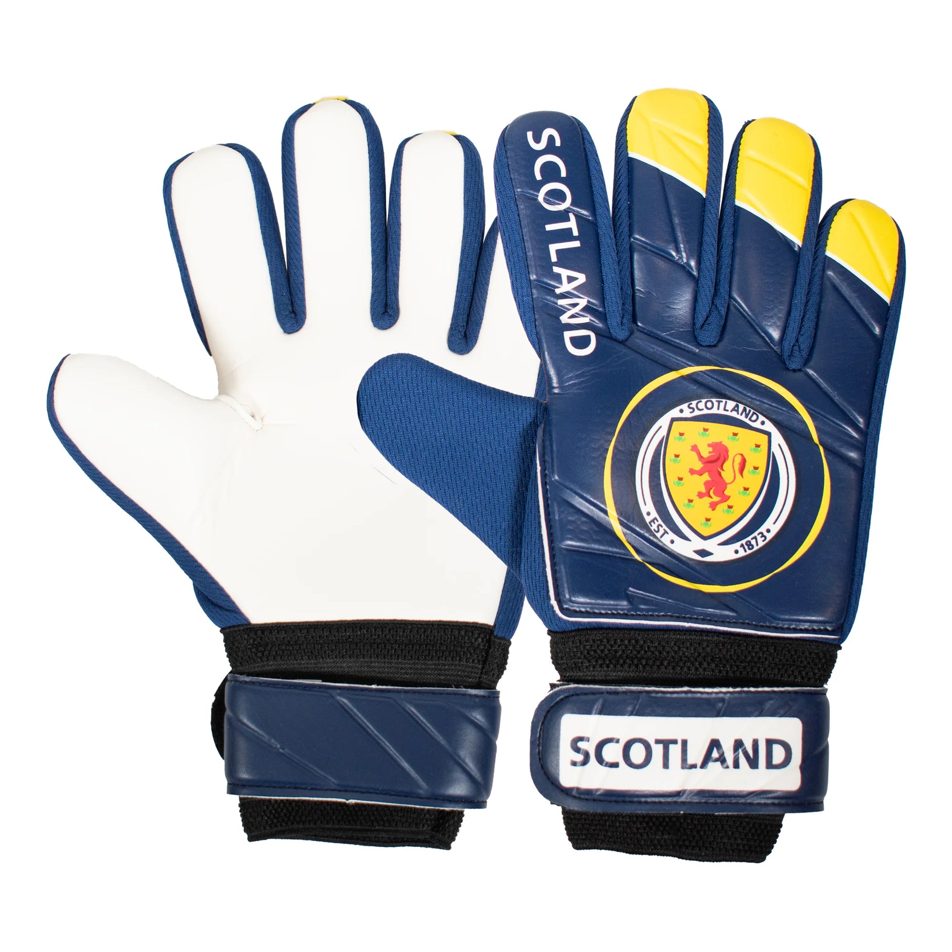 Blue - Pack Shot - Scotland FA Childrens-Kids Goalkeeper Gloves