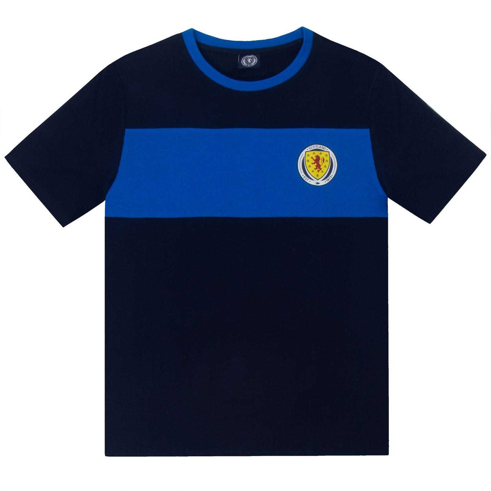 Navy Blue - Back - Scottish FA Mens Long Pyjama Set