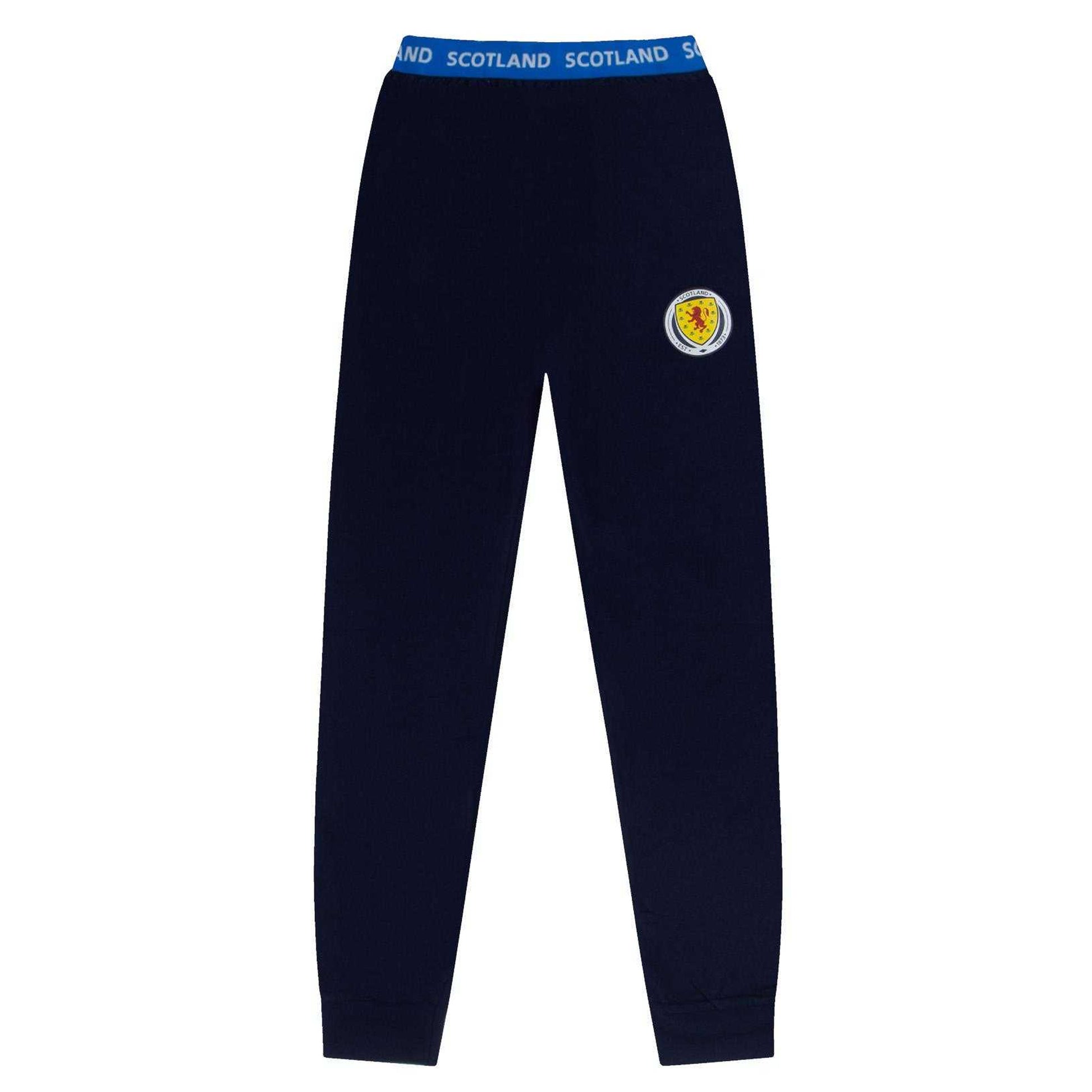 Navy Blue - Side - Scottish FA Mens Long Pyjama Set