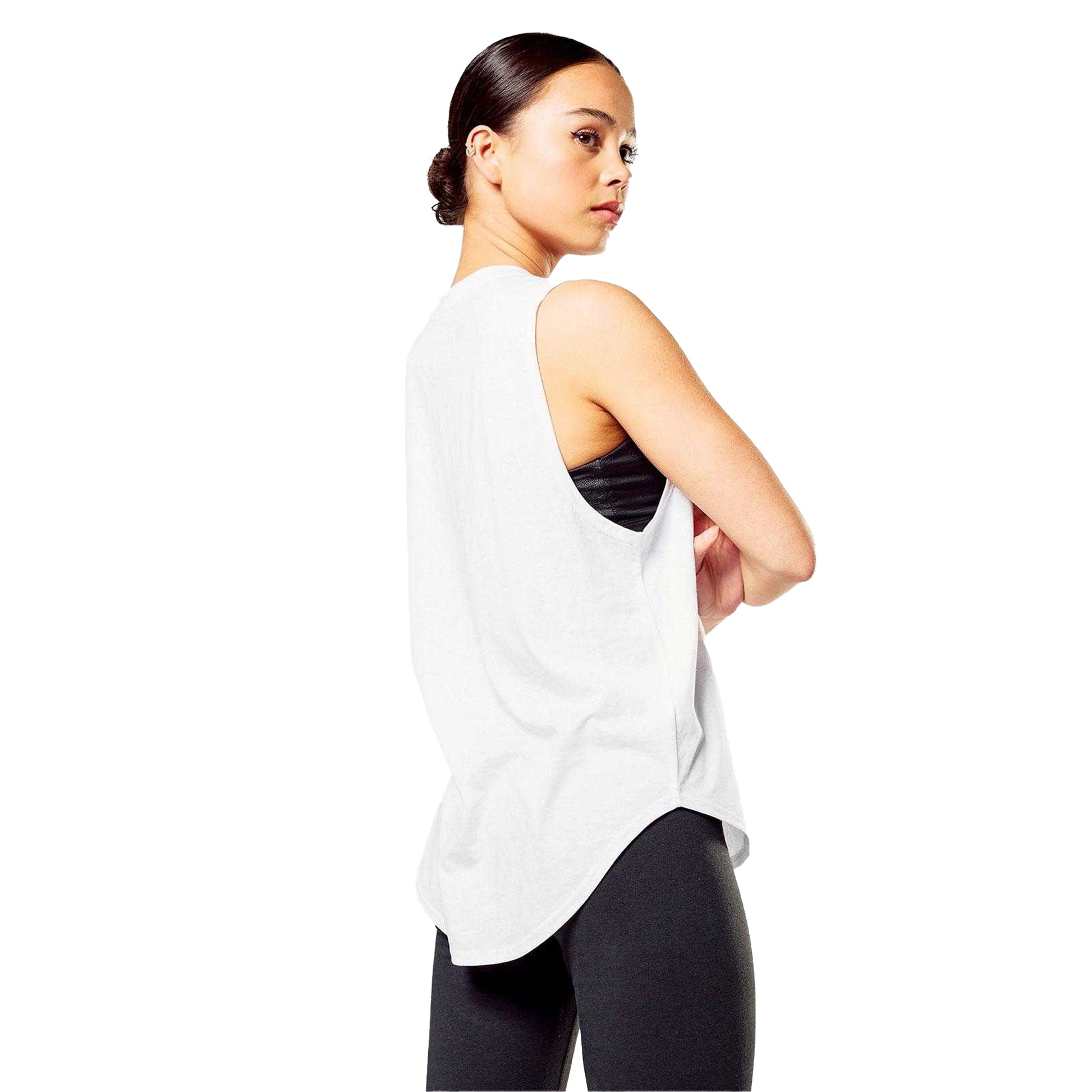 White - Back - Elle Womens-Ladies Signature Vest Top