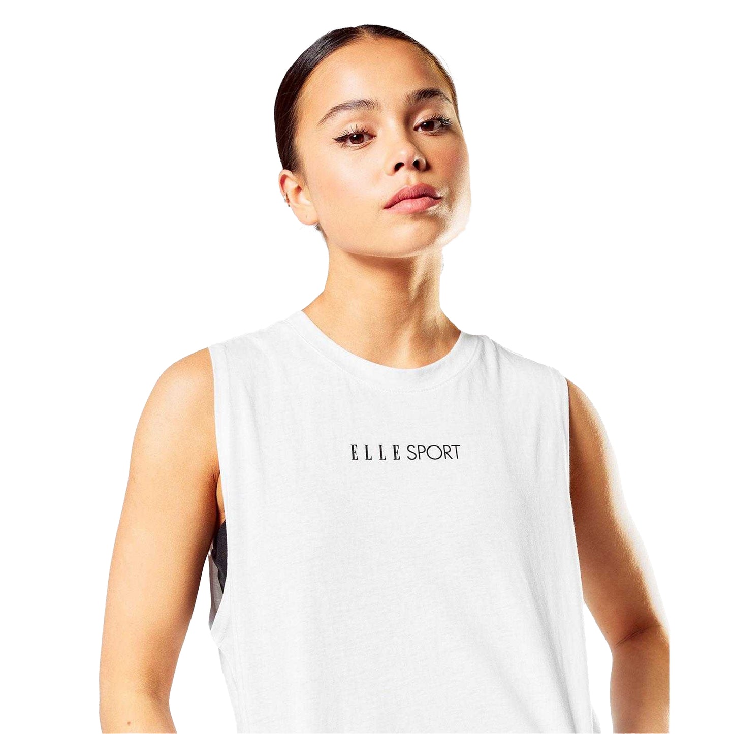 White - Side - Elle Womens-Ladies Signature Vest Top