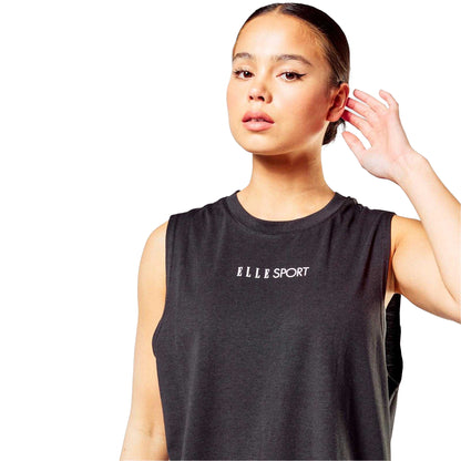 Black - Side - Elle Womens-Ladies Signature Vest Top