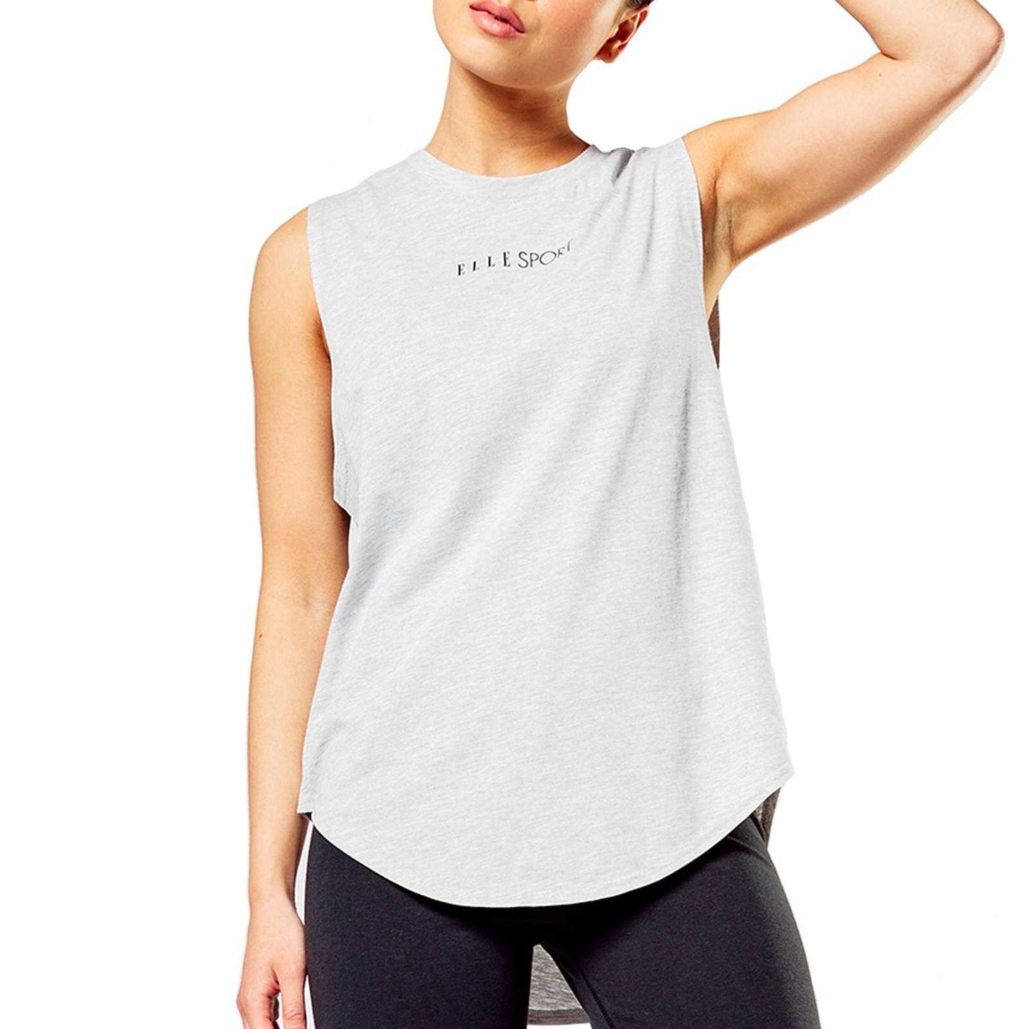 Grey - Side - Elle Womens-Ladies Signature Vest Top