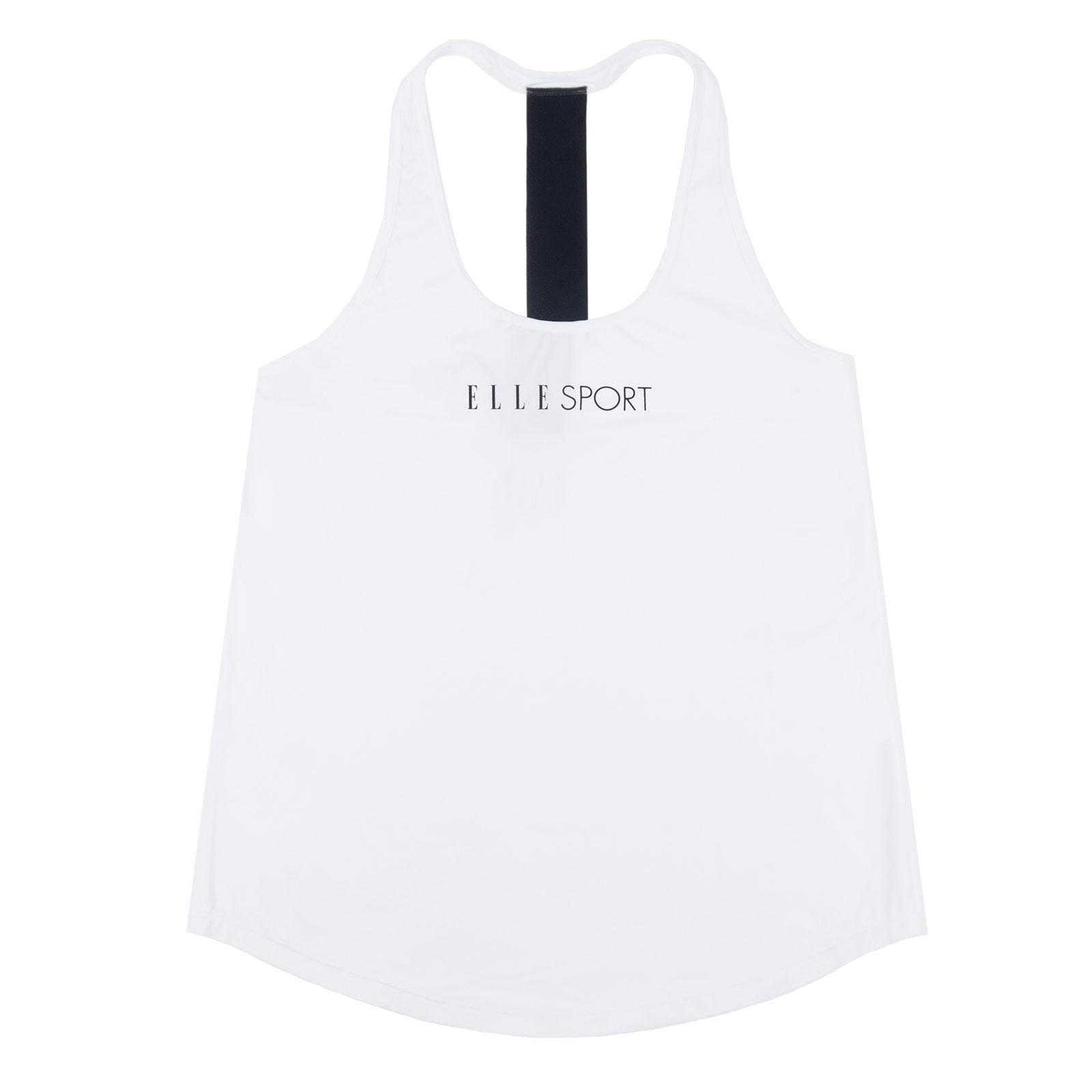 White - Back - Elle Womens-Ladies Signature Polyester Vest Top