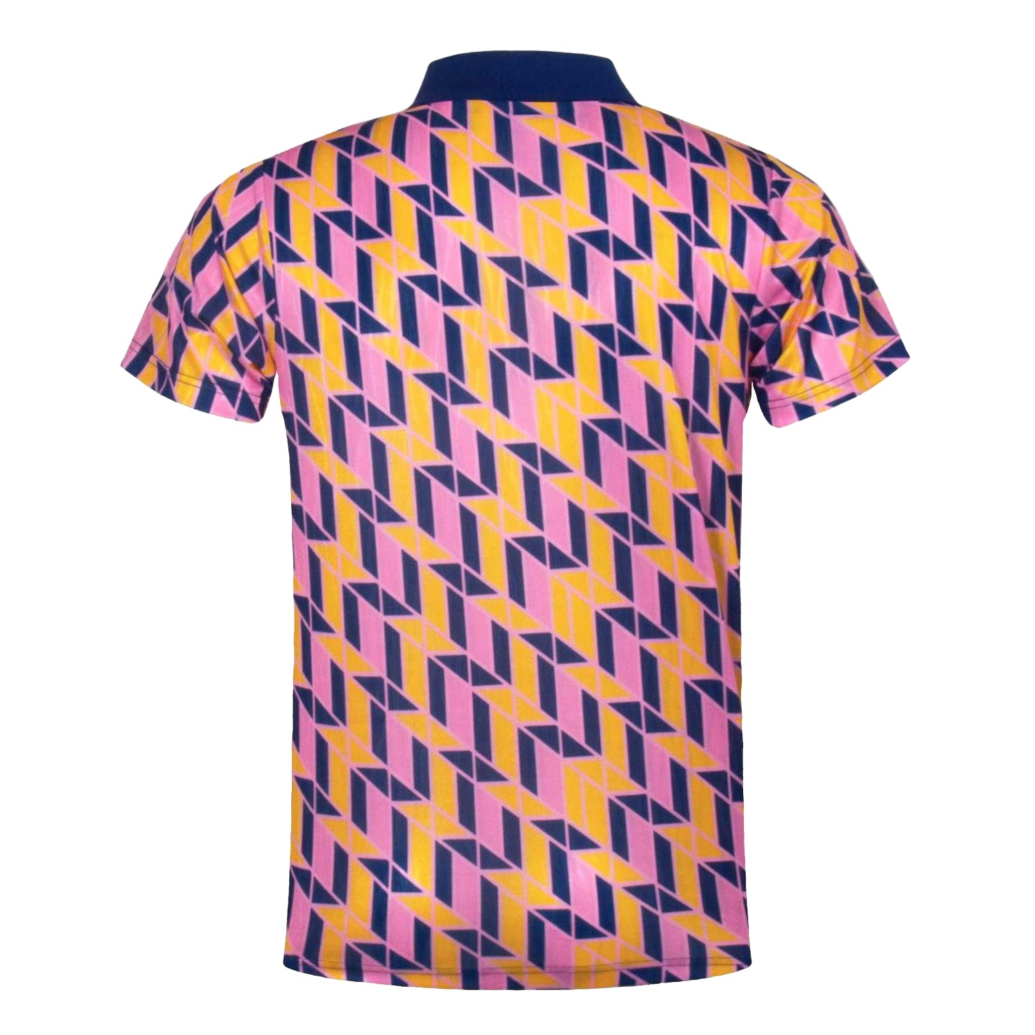 Navy-Yellow-Pink - Back - Scottish FA Mens 1990 Retro Polo Shirt