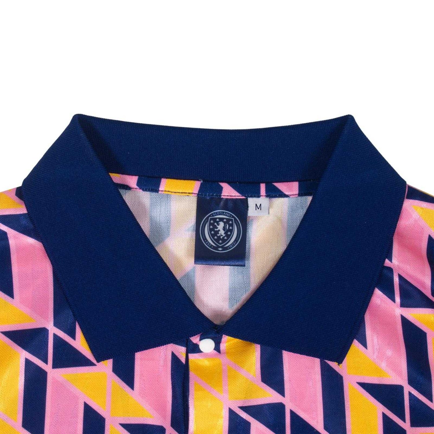 Navy-Yellow-Pink - Lifestyle - Scottish FA Mens 1990 Retro Polo Shirt