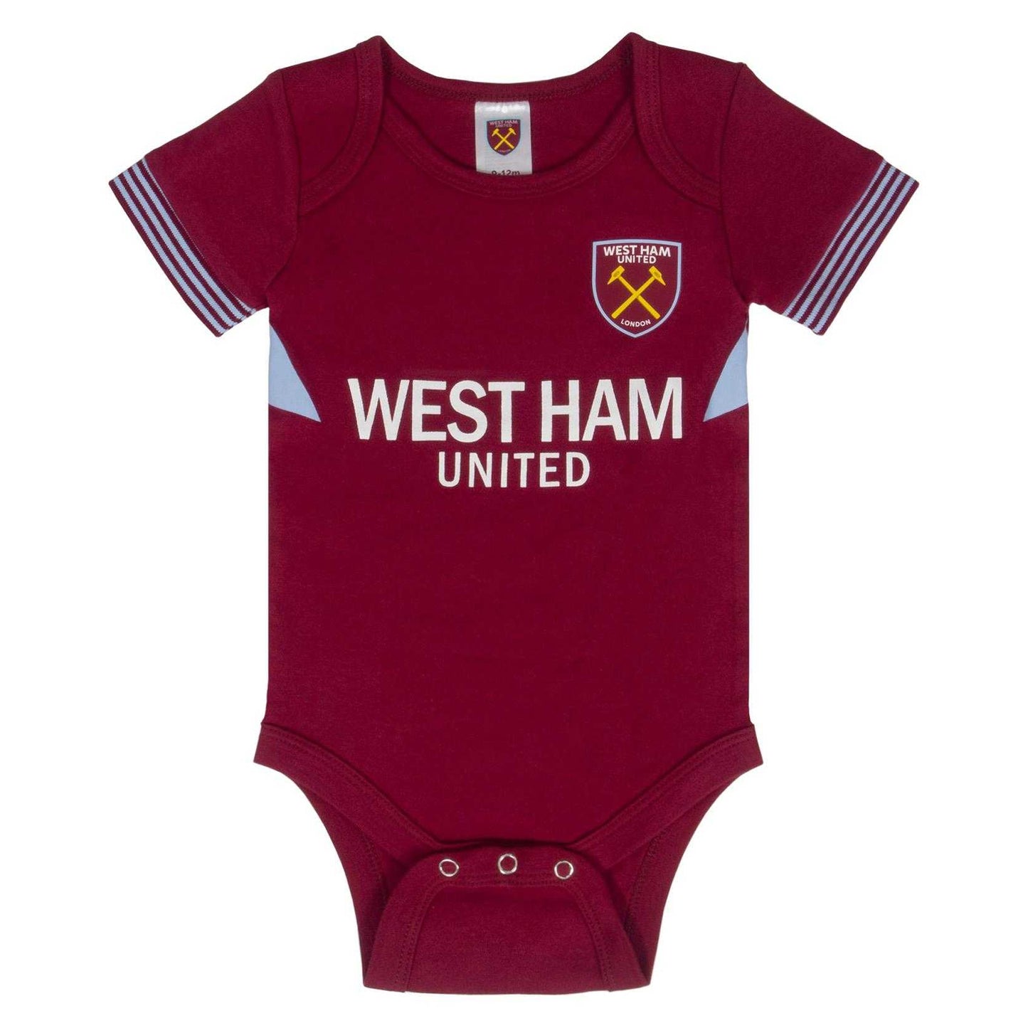 Claret-Ecru - Back - West Ham United FC Baby Home & Away Kit Babygrow (Pack of 2)