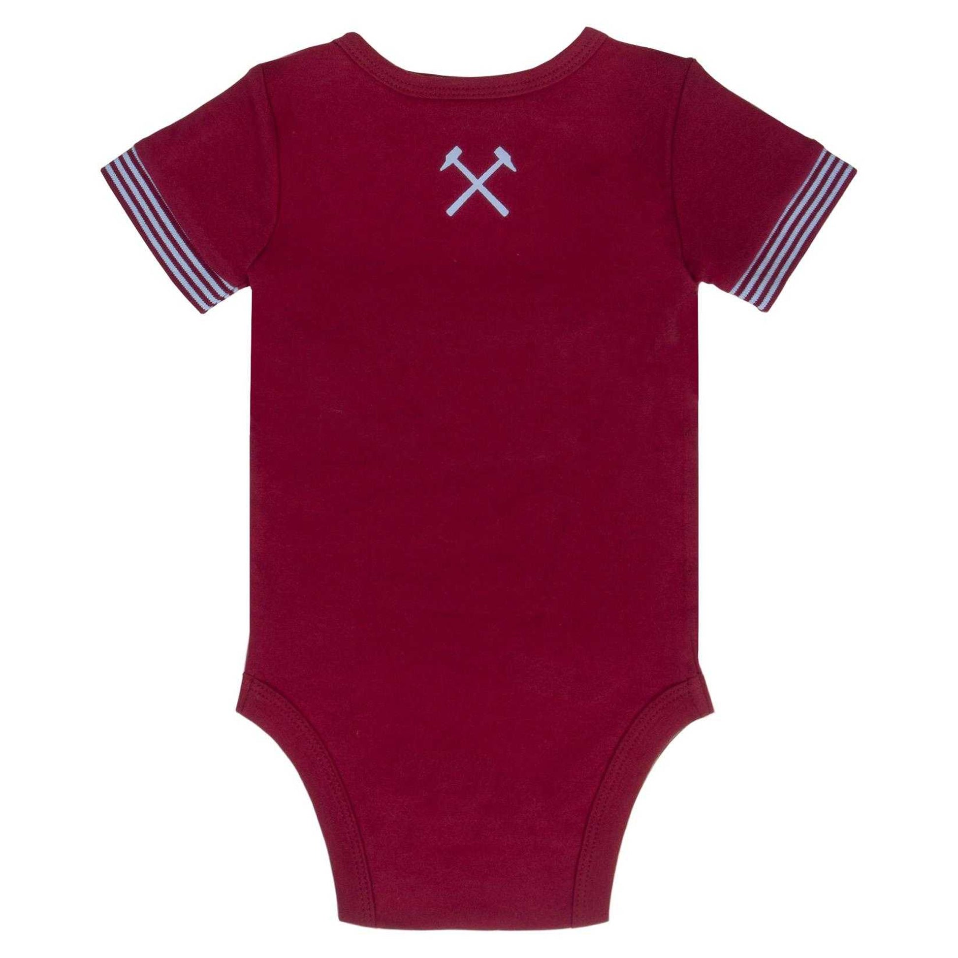 Claret-Ecru - Lifestyle - West Ham United FC Baby Home & Away Kit Babygrow (Pack of 2)