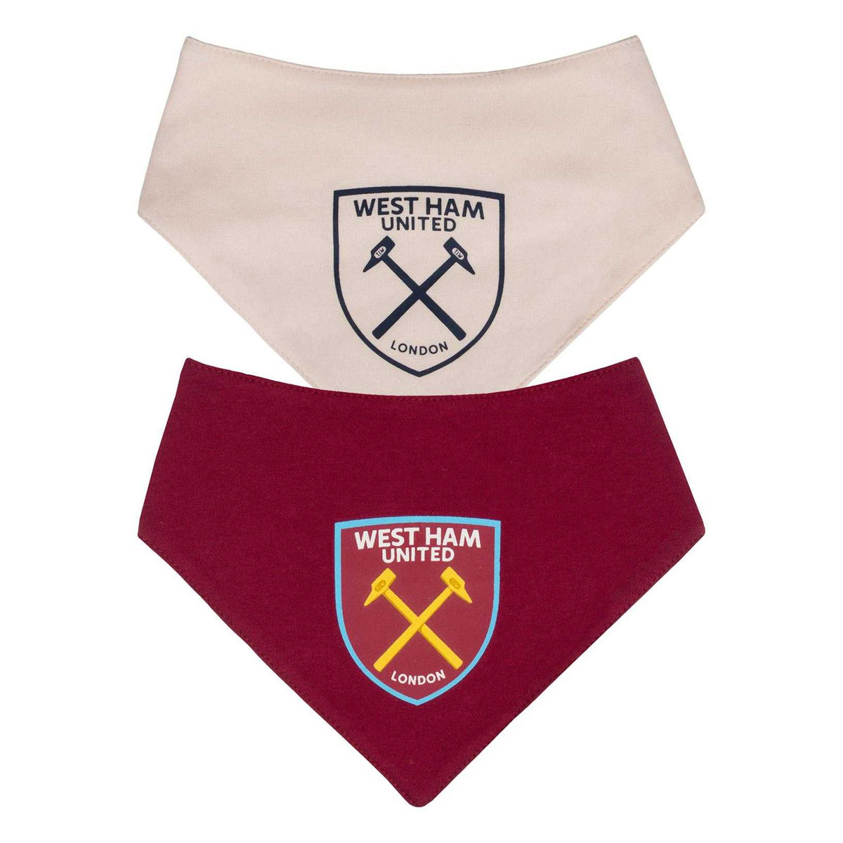Claret-Ecru - Front - West Ham United FC Home & Away Kit Bibs (Pack Of 2)