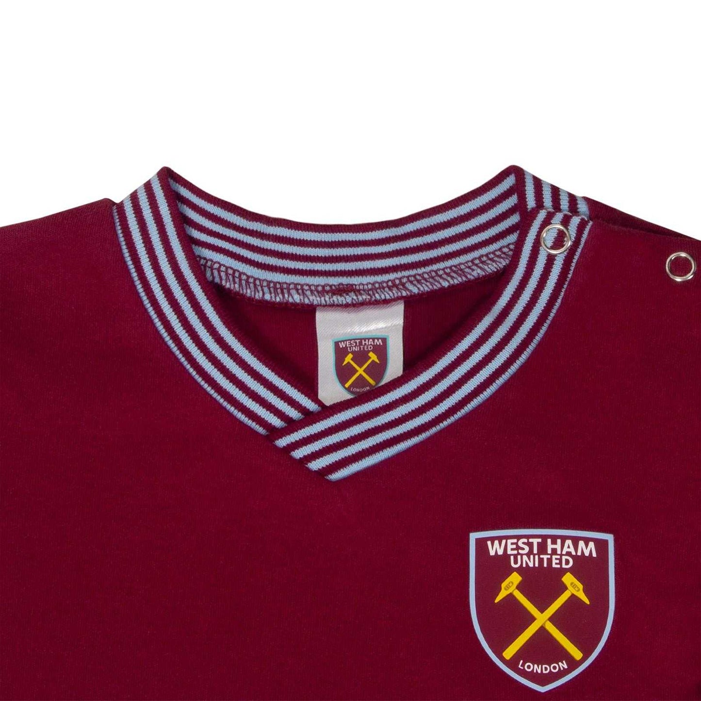 Claret - Back - West Ham United FC Baby Home Kit Sleepsuit