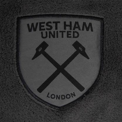 Grey - Back - West Ham United FC Mens Crest Fleece Dressing Gown