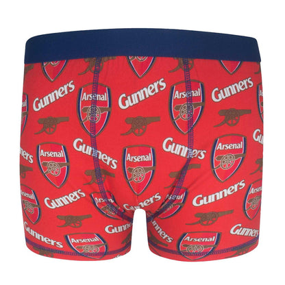 Red - Front - Arsenal FC Boys Crest Boxer Shorts