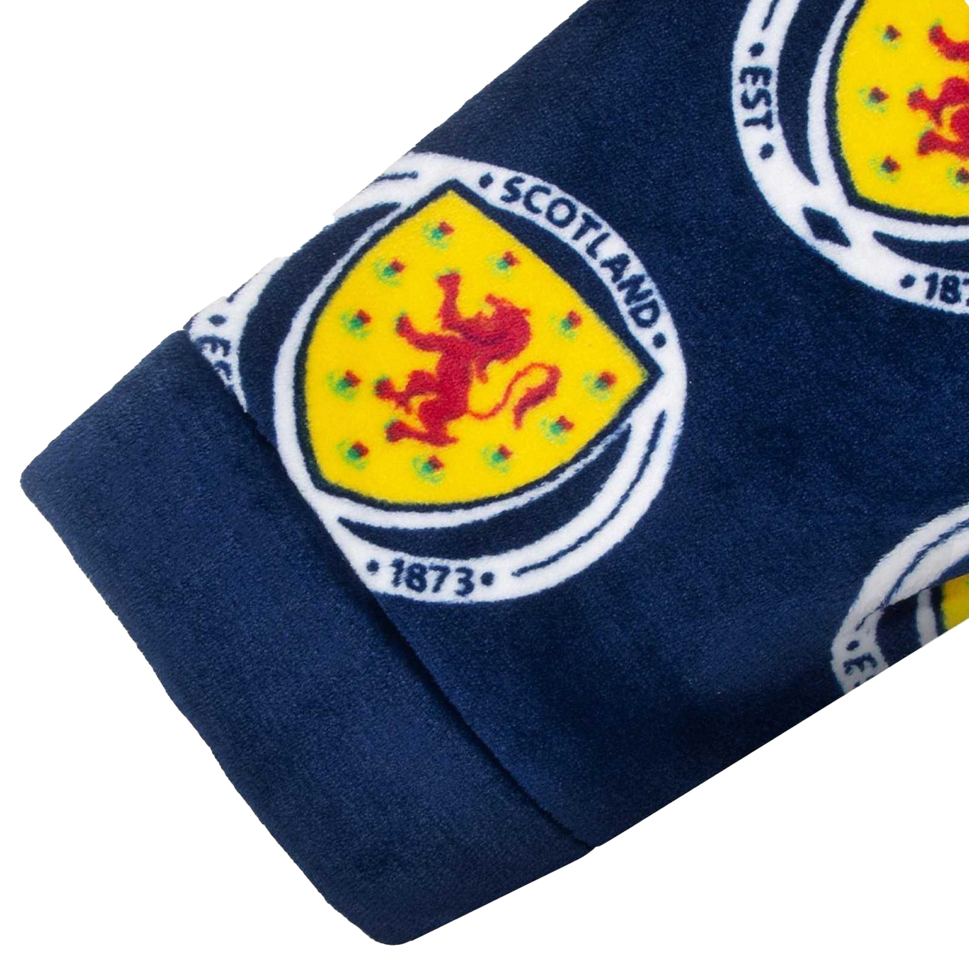 Navy Blue - Back - Scotland Mens Crest Fleece All-Over Print Dressing Gown