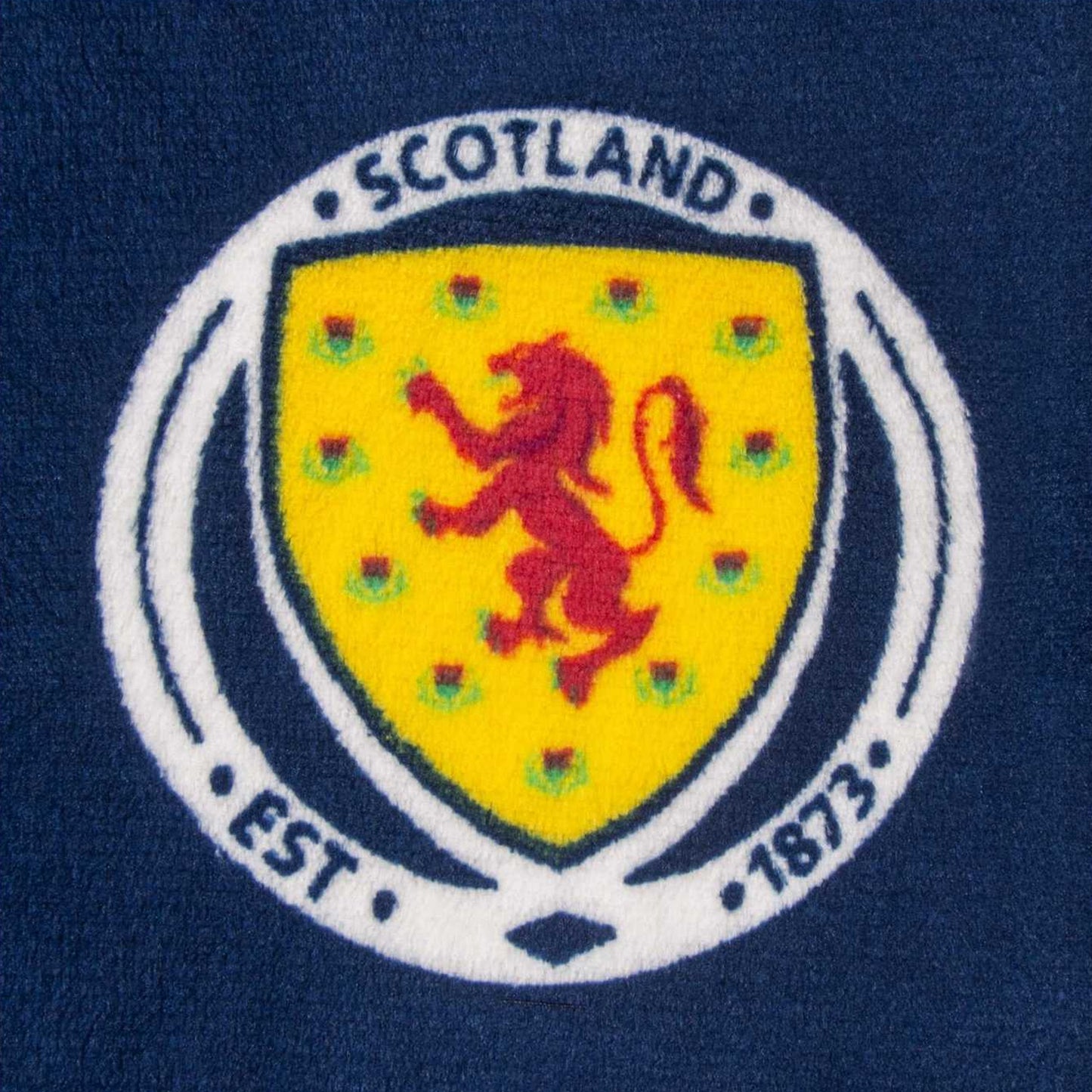 Navy Blue - Side - Scotland Mens Crest Fleece All-Over Print Dressing Gown
