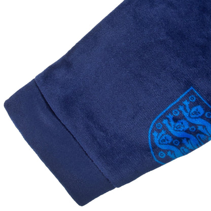Navy Blue - Back - England Mens Crest Fleece All-Over Print Dressing Gown