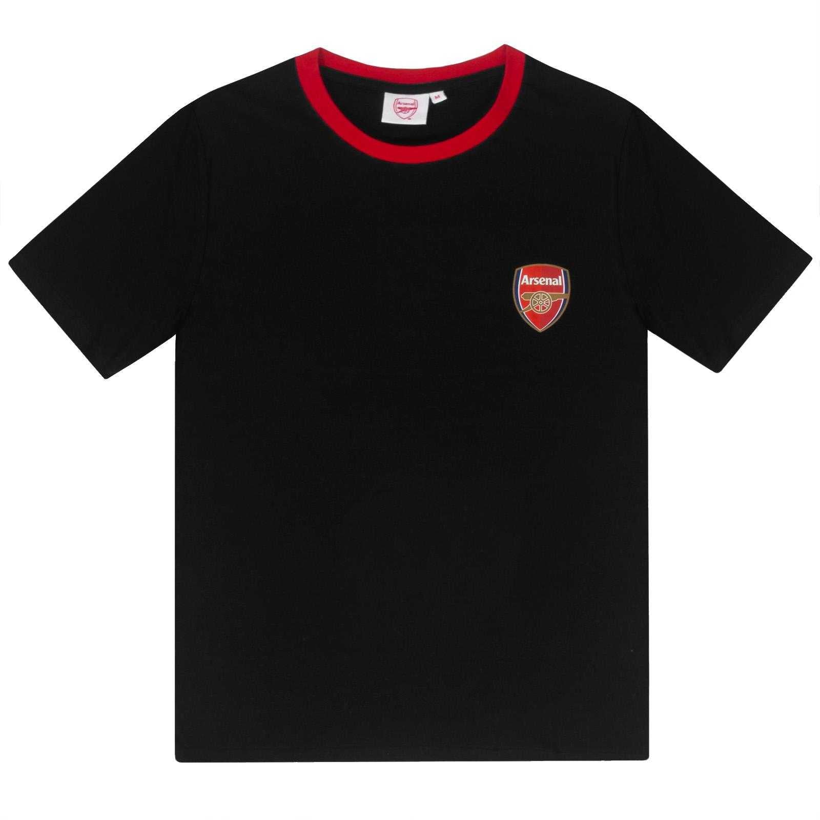 Black - Side - Arsenal FC Mens Crest Long Pyjama Set
