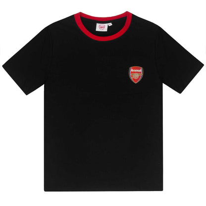 Black - Side - Arsenal FC Mens Crest Long Pyjama Set