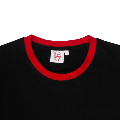 Black - Pack Shot - Arsenal FC Mens Crest Long Pyjama Set