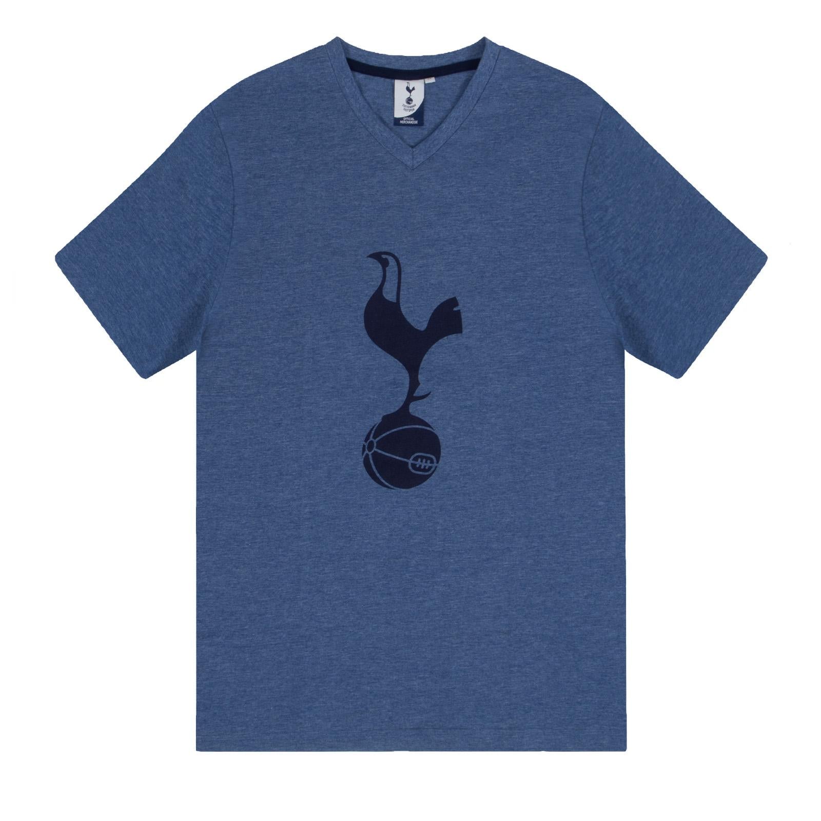 Navy Marl - Back - Tottenham Hotspur FC Mens Sublimated Short Pyjama Set