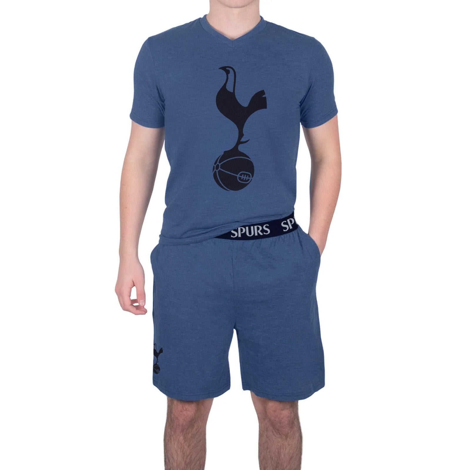 Navy Marl - Pack Shot - Tottenham Hotspur FC Mens Sublimated Short Pyjama Set