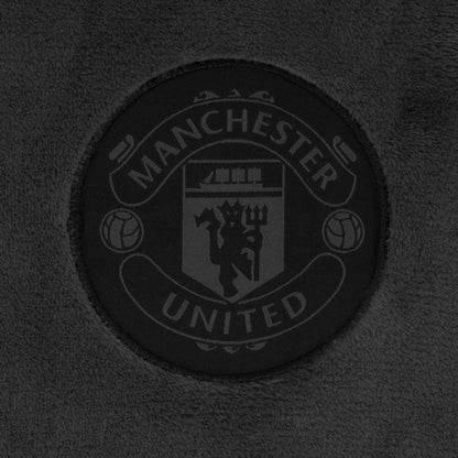 Grey - Back - Manchester United FC Mens Crest Fleece Dressing Gown