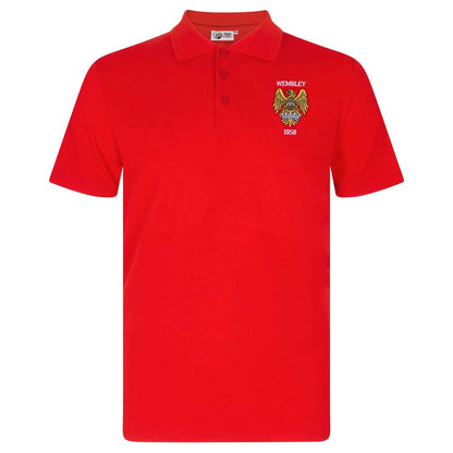 Red - Front - Fan Originals Mens United 1958 Crest Polo Shirt