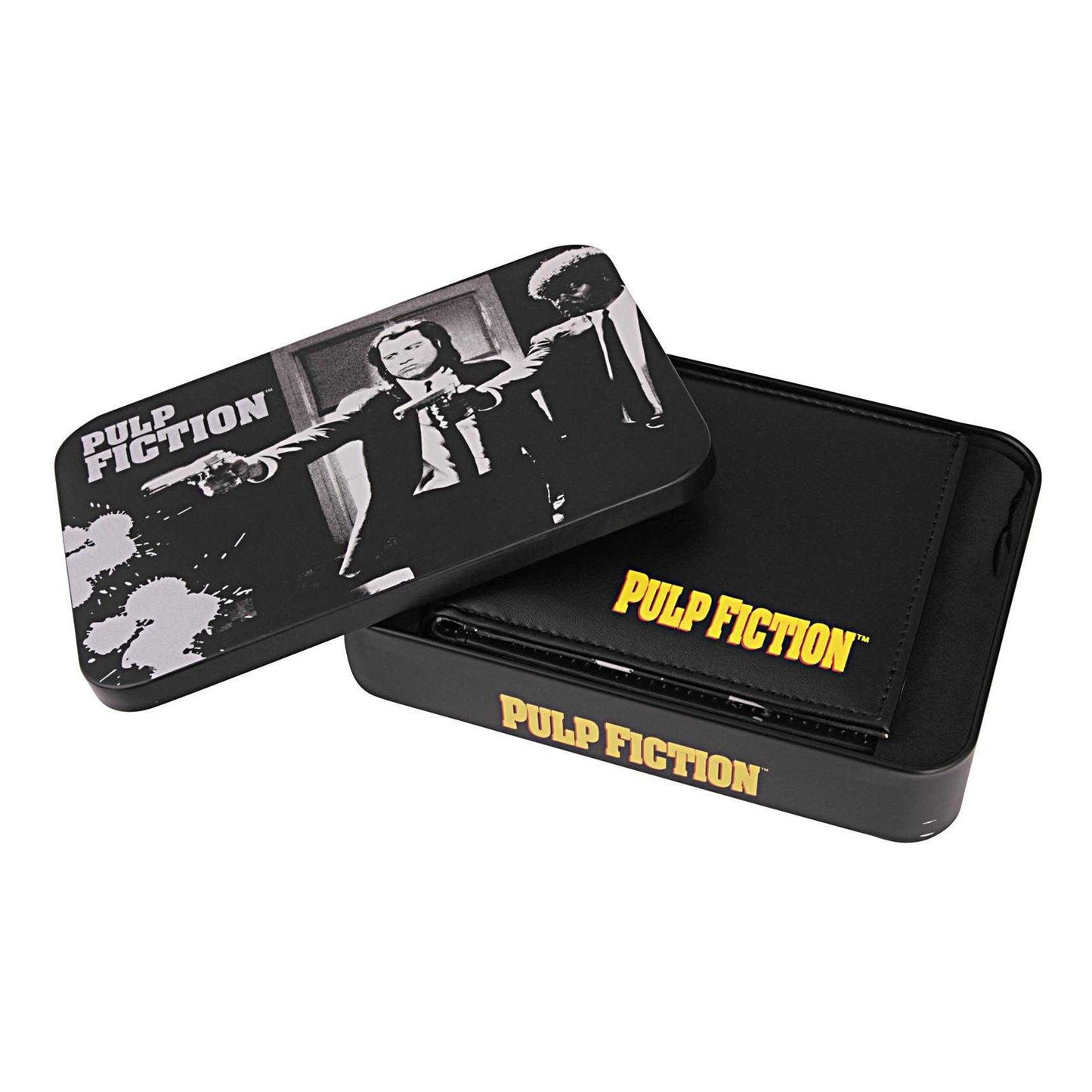Black - Side - Pulp Fiction Tin Vincent Vega Jules Winnfield Leather Wallet
