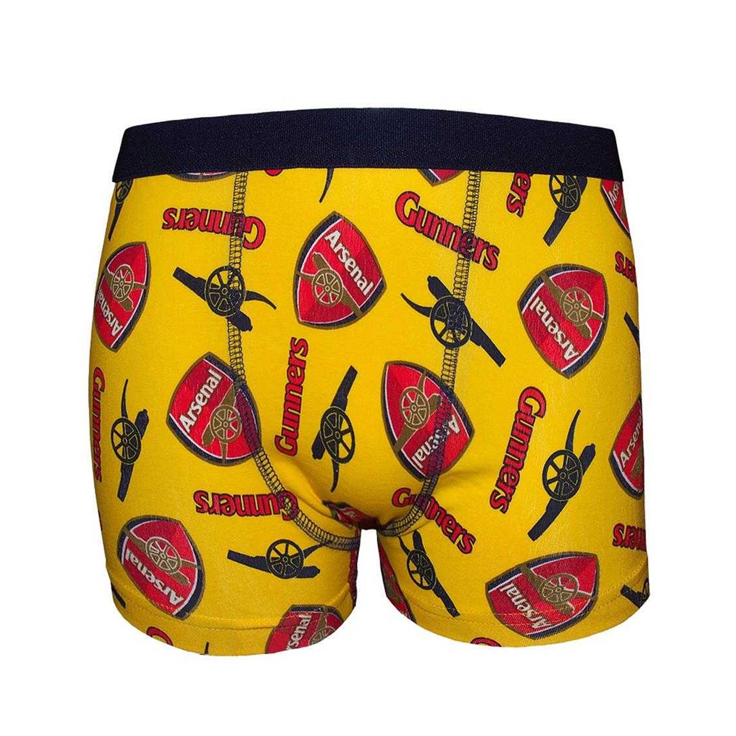 Yellow - Back - Arsenal FC Boys Repeat Print Boxer Shorts Set
