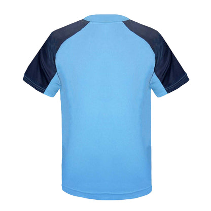 Sky Blue - Back - Manchester City FC Boys Crest Polyester T-Shirt