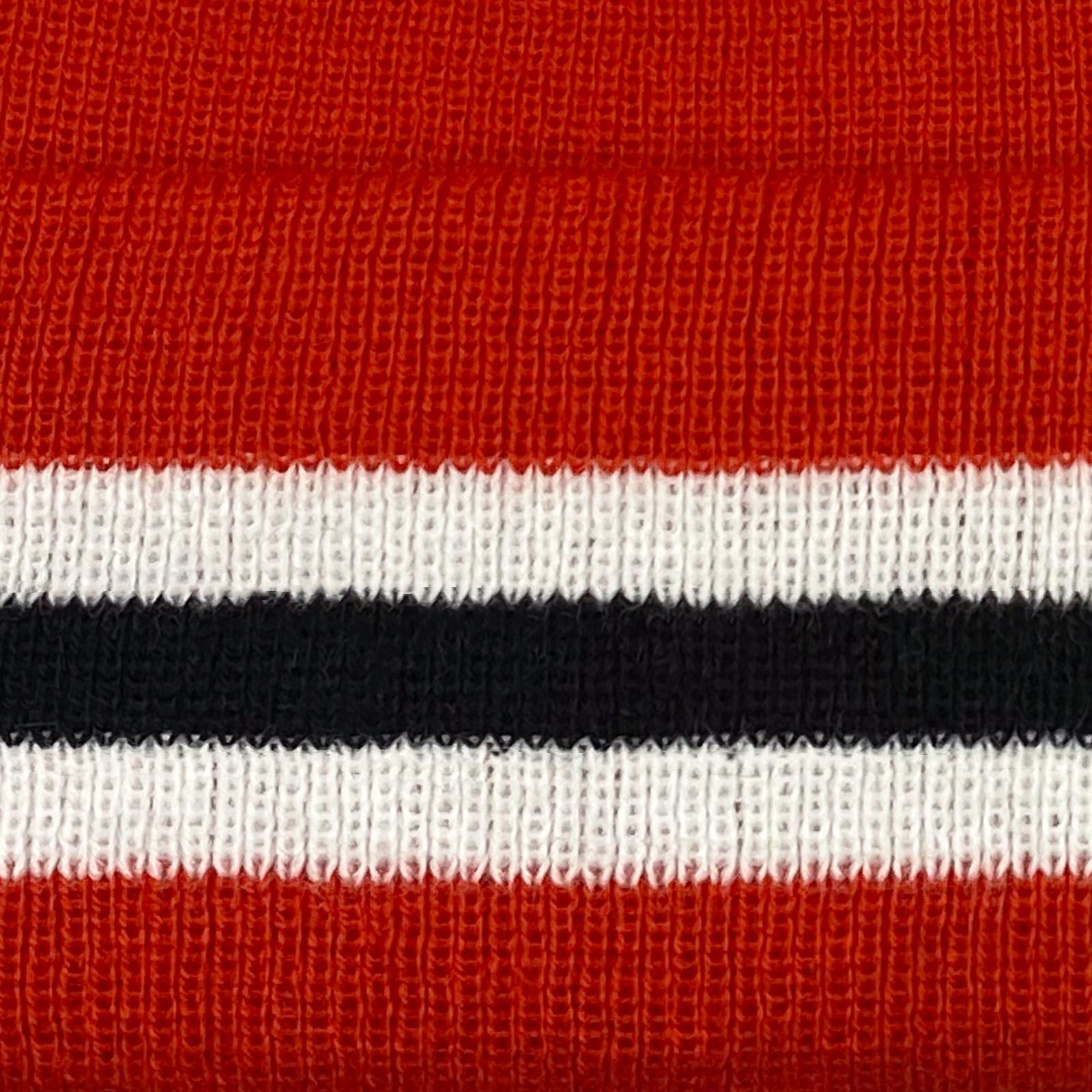 Red-White - Close up - Fan Originals United 3D Embroidered Beanie