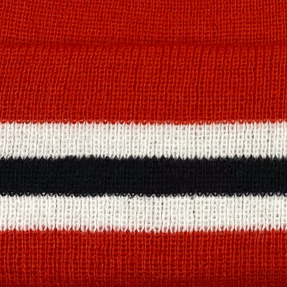 Red-White - Close up - Fan Originals United 3D Embroidered Beanie